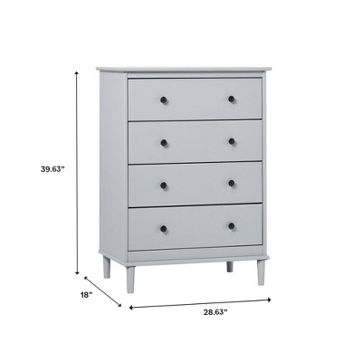 Gray Oak Freestanding Modern 4-Drawer Dresser