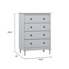 NicBex 4 Drawers Dresser for Bedroom,Chest of Drawers with Round Knobs Design,Modren Freestanding Dresser,Storage Dressers for Bedroom,Gray - 3 of 4