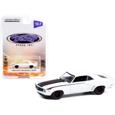 1969 Chevrolet Camaro (Angelo Vespi's) White with Black and Red Stripes "Detroit Speed, Inc." 1/64 Diecast Model Car Greenlight