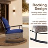 EAGLE PEAK 3PCS Patio Rattan Conversation Set Rocking Chair Cushioned Sofa Garden Furniture - 4 of 4