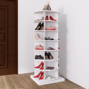 Rotating Shoe Rack Tower 360, Spinning Shoe Rack Tower 7 Tier for Closet, Entryway, Tall Shoe Storage Organizer, Holds Up to 28 Pairs of Shoes White - 1 of 4
