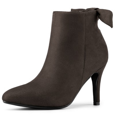 Allegra K Women's Pointed Toe Stiletto Heel Ankle Boots