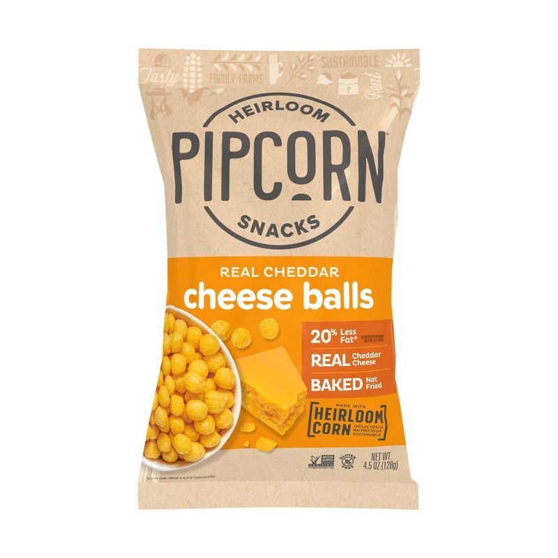 Pipcorn Cheddar Cheese Balls - 4.5oz, 1 of 7