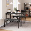Dining Table Set for 4, Kitchen Table with Upholstered Chairs and Bench, Wood Rectangular Dining Table and Chairs Set for Home - 3 of 4