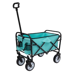 CAVINAS Expandable Folding Wagon for Camping,Shopping Cart with Dual-Layer Storage,All Terrain Beach Wagons for Camping Shopping - 1 of 4