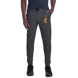 Harry Potter Gryffindor Crest Unisex Jogger Sweatpants with Pockets for Men and Women Charcoal - 1 of 4