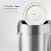 Home Zone Living 16 Gallon Stainless Steel Open Top Trash Can with Round Design, Silver - 3 of 4