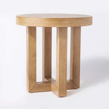 Rose Park Round Wood End Table Brown - Threshold™ designed with Studio McGee