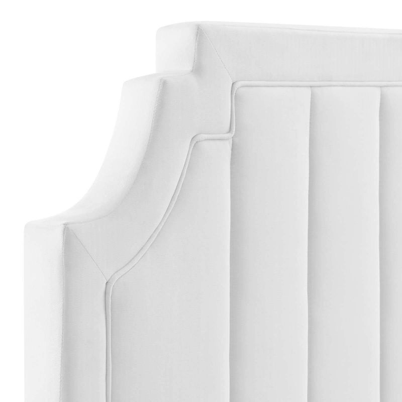 Twin Alyona Channel Tufted Performance Velvet Headboard White - Modway, 5 of 8