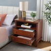 NicBex 2 Drawer Nightstand,Farmhouse End Table with Charging Station and Open Shelf for Bedroom,Living Room - 2 of 4