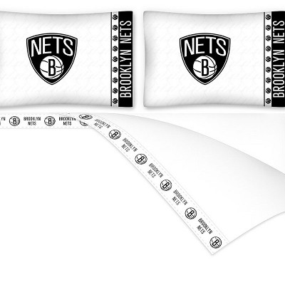 NBA King Sheet Set Basketball Logo Bedding - Brooklyn Nets..