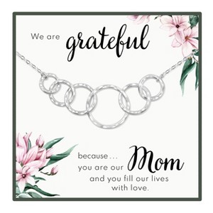 HOPE LOVE SHINE Mom with 5 kids – 6 Ring Necklace Gift, Birthday, Mothers Day from Daughters, Sons, Siblings - 1 of 4