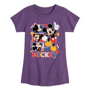 Girls' - Disney - Mickey Tribute Panels Fitted Short Sleeve Graphic T-Shirt - 1 of 4