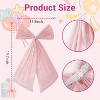 4Pcs Pink Soft Sheer Organza Bow Decorations, Large Shiny Bow for Party, Bedroom, Window, Cake Table, Holiday Christmas Wedding Decor - 3 of 4