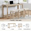 4-Piece Bar Table Set with USB and Type-C, Sofa Bar Table with 3 Upholstered Stools, Narrow Dining Table for Living Room or Kitchen - 3 of 4