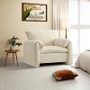 Bestier 38.5 in. Wide Beige Chenille Armchair with Padded Armrest Reading Accent Chair with Tufted Cushion - 2 of 4