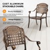 Karl Home |Bronze Aluminum Outdoor Stackable Dining Armchair (Set Of 2) - 2 of 4