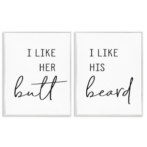 Stupell Industries Her Butt His Beard Funny Romantic, 16" x 20" - 1 of 4
