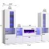 AMERLIFE Modern High Gloss TV Stand with 40" Fireplace, 2 X Bookcase with Doors & LED Light - 2 of 3