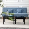 Nesting Coffee Table Set of 2, Square Modern Stacking Table with Tempered Glass Finish, for Living Room - 3 of 4