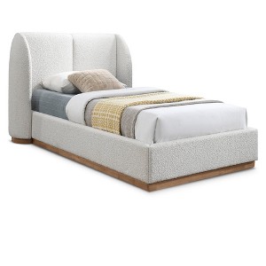 Meridian Furniture,Jardin Cream Boucle Fabric Twin Bed - 1 of 4