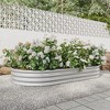 Gulches 88.99"x44.68"x11.42" Silver Oval Raised Garden Planter Bed for Vegetables and Flowers - 4 of 4