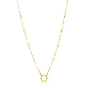Classic Gold 14K Yellow Gold, Circle D-C Beaded Necklace - Gold - 16+2 Inch - 1 of 2