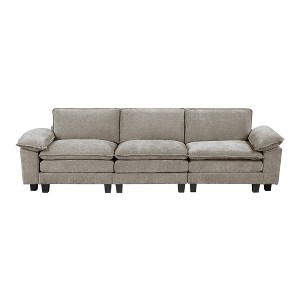 120.5'' Chenille Fabric Sofa with Plush Comfort, Modern Style, and Durable Plywood Frame - 1 of 4