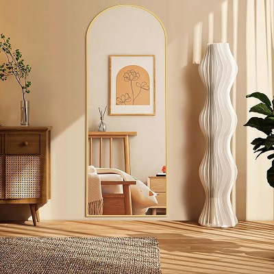 Muse Hanging Arch Full Length Mirror With Aluminum Framed Floor Mirror Full Length Wall Mirror For Hanging Or Standing-The Pop Home