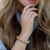 EVERLY JEWELRY | Two Tone Silver 0.24 CT TGW Cubic Zirconia and Compressed Turquoise stretch omega Bangle - 4 of 4
