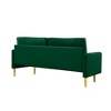 NicBex Modern Velvet Loveseat Sofa Couch with Cylindrical Pillows & Gold Legs,2-Seat Lounge Sofa for Living Room,Apartment - 4 of 4