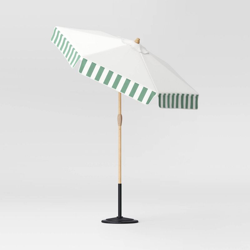 Round Valance Outdoor Patio Market Umbrella Green Sprinkle Stripe - Threshold™ designed with Studio McGee, 4 of 7