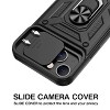 Reiko Kickstand Ring Holder with Slide Camera Cover TPU Magnetic Car Mount for Apple iPhone 13 in Black - 4 of 4