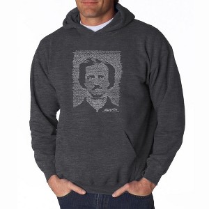 LA Pop Art Men's Word Art Hooded Sweatshirt - EDGAR ALLEN POE - THE RAVEN - 1 of 4