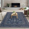 Coolmee Washable Vintage Floral Boho Area Rug for Living Room Non Slip Soft Low Pile Thin Floor Carpet for Bedroom, Dining Room - 2 of 4