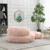 Plush Bean Bag Sofa Couch with Ottoman, Comfy Lazy Sofa Chair for Living Room, Bedroom or Apartment – Maison Boucle - 4 of 4