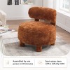 Fur Upholstered Slipper Chair,Armless Accent Chair with Curved Backrest, Bedroom Vanity Chair, Faux Fur Side Chair-The Pop Home - 2 of 4