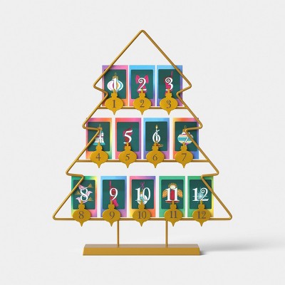 Gold Metal Standing Tree 12 Photos Display with Ornament Clips - Wondershop™