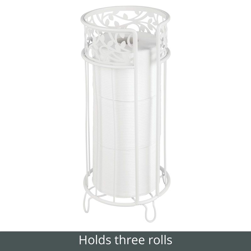 mDesign Metal Toilet Paper Holder Stand - Storage for 3 Rolls, 4 of 7