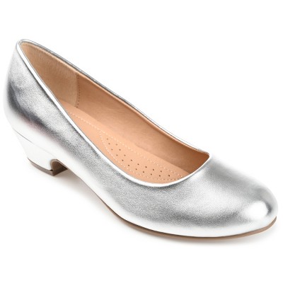 Silver shoes small clearance heel