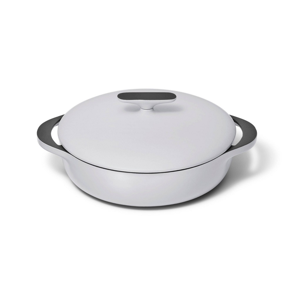 Caraway Home Enameled Cast Iron Braiser with Lid Gray: 3.5 Qt, Hand Wash, Electric & Gas Compatible, 10.5" Diameter