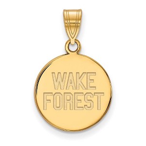Black Bow Jewelry 10k Yellow Gold Wake Forest Demon Deacons NCAA Medium Pendant - 1 of 3