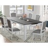 7 PCS Farmhouse Extendable Dining Set, Table with 2 Storage Drawers, 6 Upholstered Rubber Wood Frame Chairs with Polyester Cushion-Baofuwish - 3 of 4