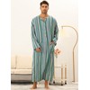 Lars Amadeus Men's Long Sleeves Button Striped Nightgown with Pockets - 2 of 4