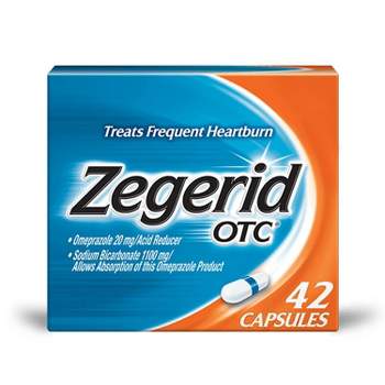 Zegerid OTC Omeprazole 20mg and Sodium Bicarbonate Acid Reducer for Frequent Heartburn Capsules - 42ct
