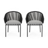 Set of 2 Mid-Century Idaho Club Chair with Water-Resistant Cushions for outside living room-Christopher Knight Home - 2 of 4