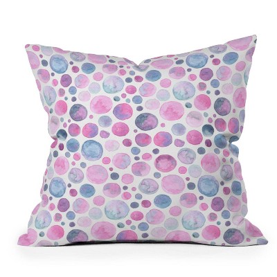 16"x16" Avenie Watercolor Bubbles Square Throw Pillow Violet - Deny Designs