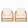 Christopher Knight Home Bennion Modern Acacia Wood Outdoor Accent Chair with Deep Seating (Set of 2) - 2 of 4