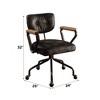 Vynxaria Hallie Vintage Black Top Grain Leather Office Chair - 4 of 4