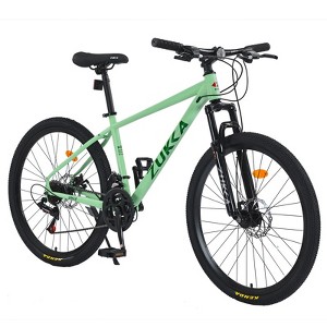 Aukfa 26-Inch 24-Speed Dual Disc Brake Mountain Bike Front Suspension Fork Mountain Bike Adult Men Women Outdoor Riding Green - 1 of 4
